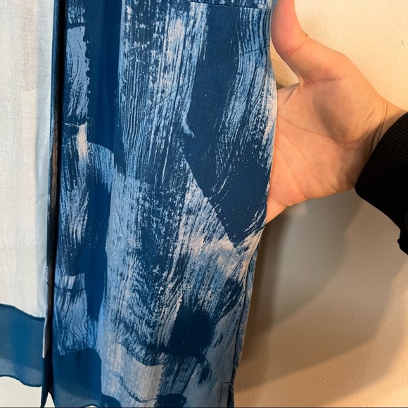 LOGO by Lori Goldstein Rayon 230 Petite Duster w/ Chiffon Hem size XS - Picture 5 of 8